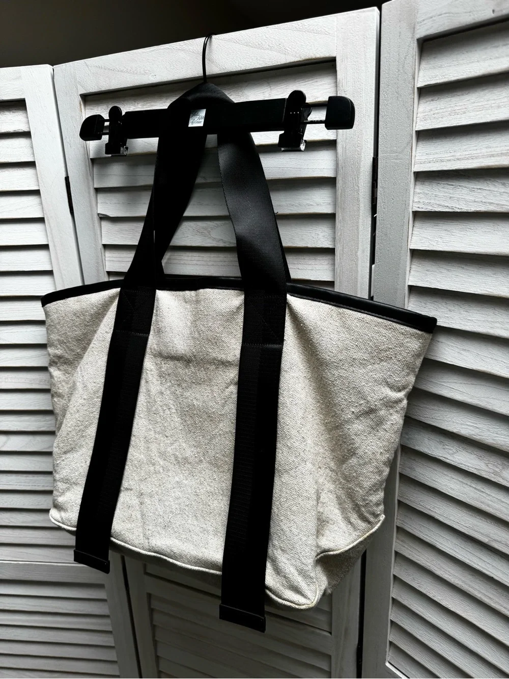 Max Mara Canvas Tote Bag Beige & Black – Large